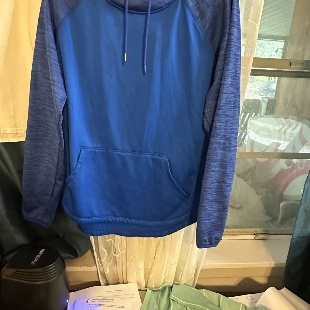Athletic Works Men's Two-Tone Blue Hoodie